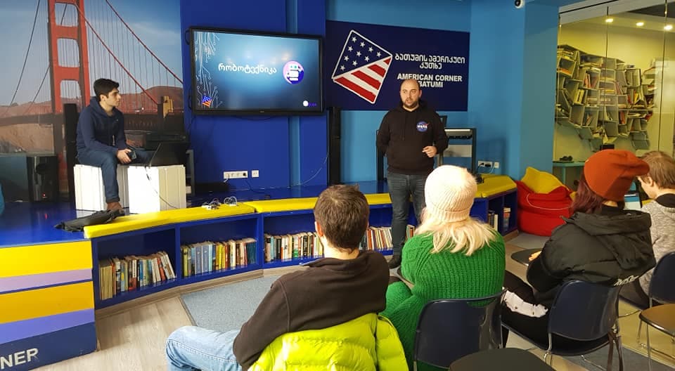 I discuss robotics in the American corner of Batumi