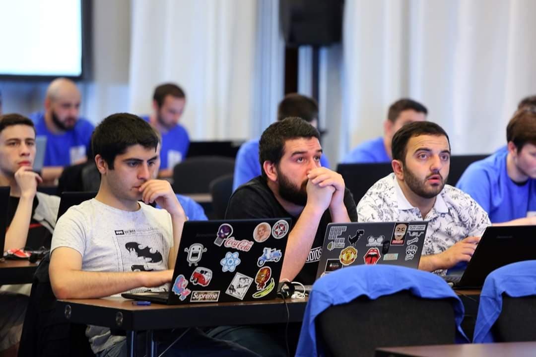 Me and my friends on Online Cyber ​Olympics in Tbilisi